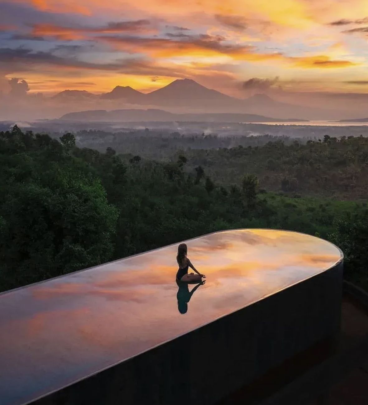Bali sunrise over rice fields