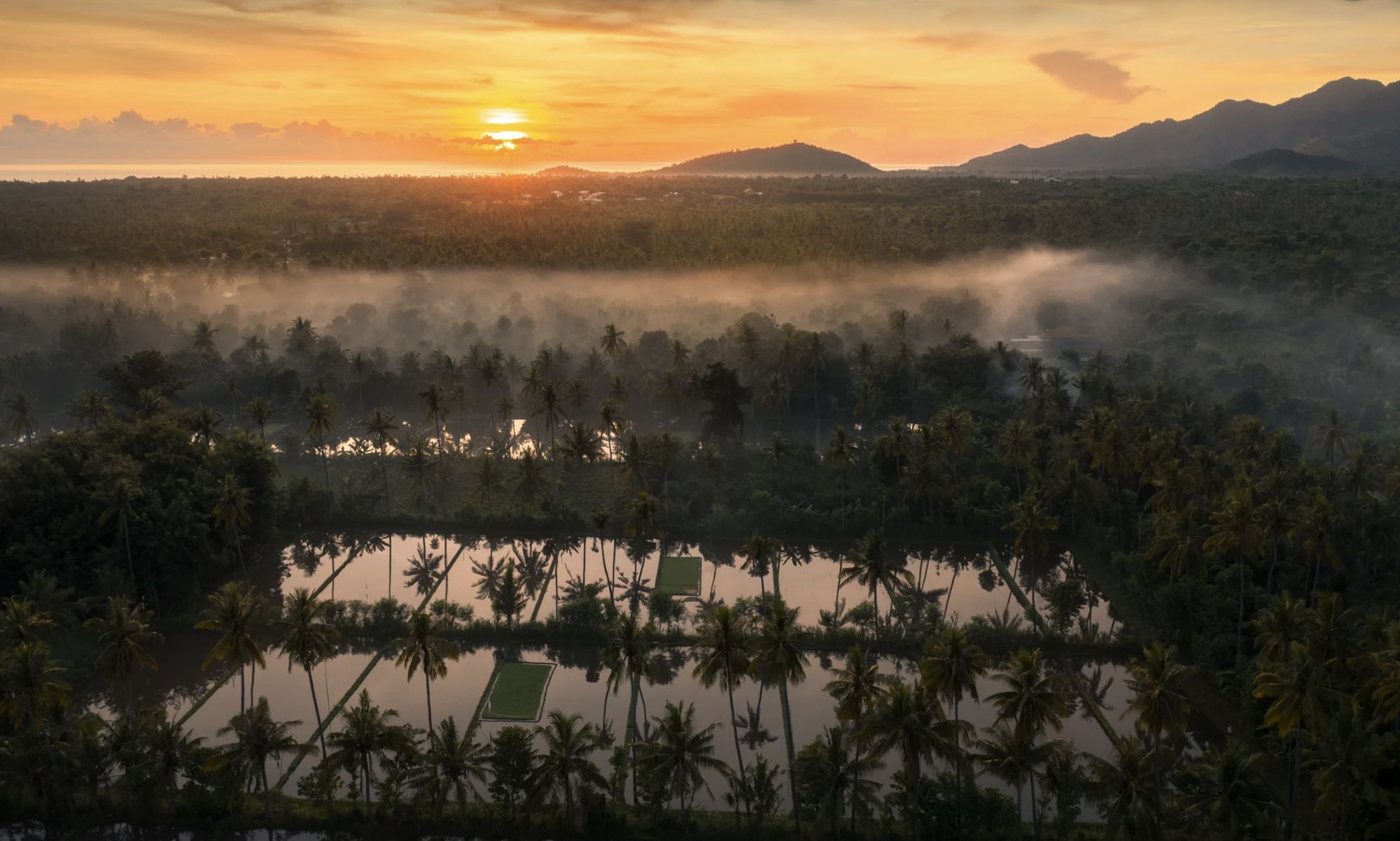 Bali meditation at sunrise